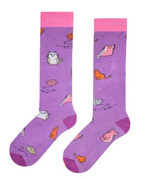 Чорапи детски до коляното с котенца